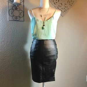 TheFoundAttic 1990s Styleworks Black Leather Skirt